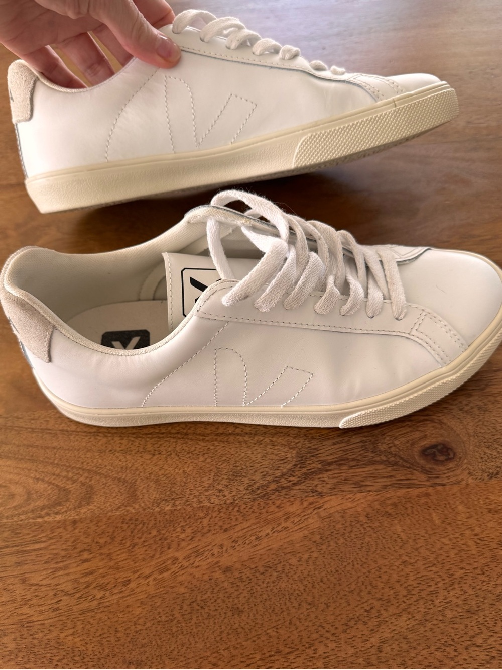 Veja Kids White Lace-Up Sneakers